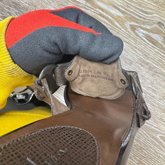 Cole Haan Brown Leather Thong Block Heel Sandals Women's Size 9.5 - Picture 6 of 8